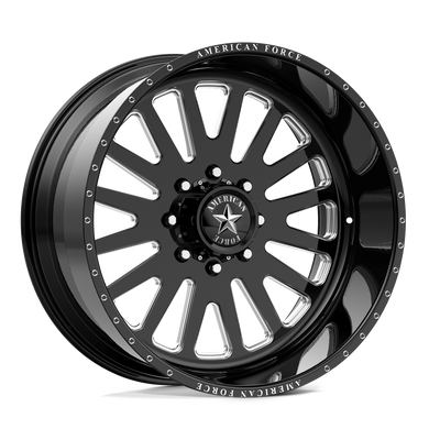 American Force - AFW F20 ATOM SS - Black - GLOSS BLACK MACHINED - 22" x 12", -40 Offset, 8x165.1 (Bolt Pattern), 122.4mm HUB