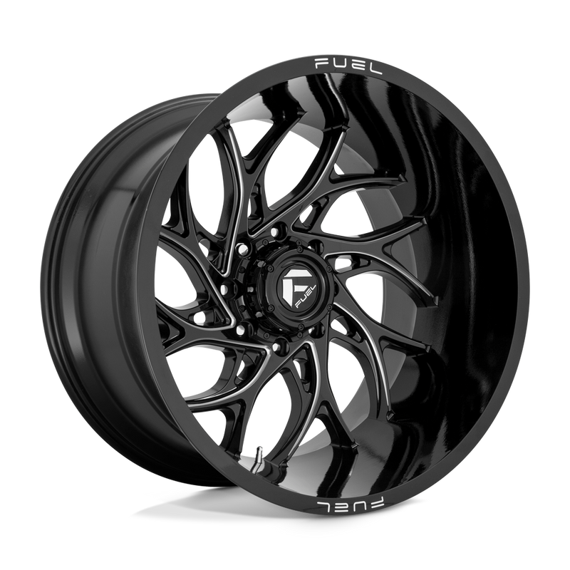 Fuel - D741 RUNNER - Black - GLOSS BLACK MILLED - 22" x 10", -18 Offset, 6x139.7 (Bolt Pattern), 106.1mm HUB