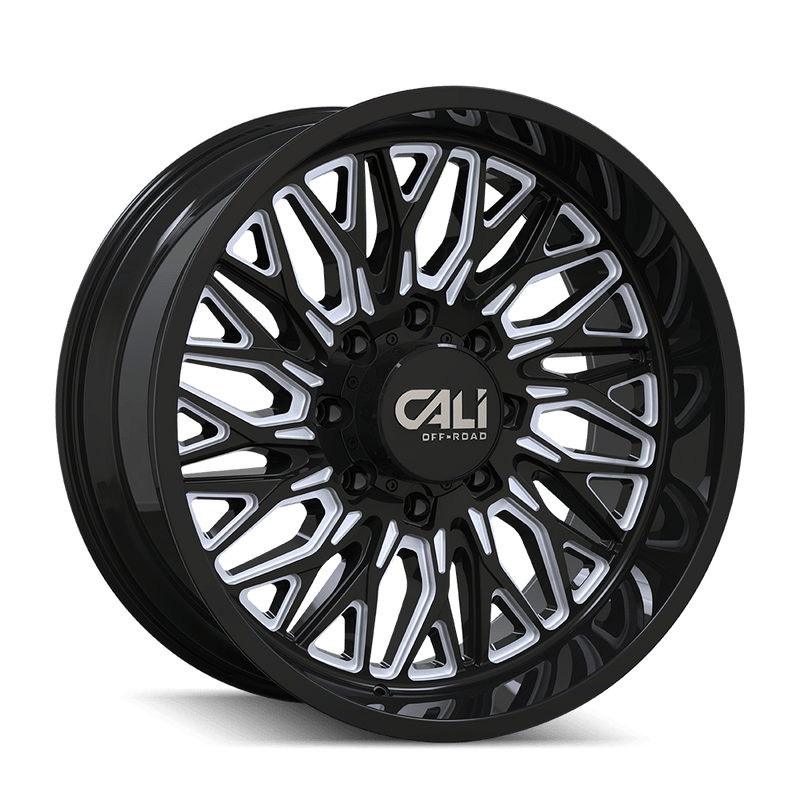 Cali Off-Road - CRUSHER - Black - BLACK MILLED - 20" x 10", -19 Offset, 8x170 (Bolt Pattern), 125.2mm HUB