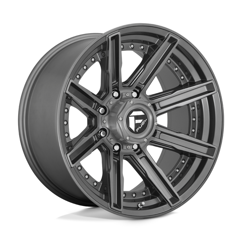 Fuel - D710 ROGUE PLATINUM - Gunmetal - BRUSHED GUN METAL TINTED CLEAR - 20" x 10", -18 Offset, 8x165.1 (Bolt Pattern), 125.1mm HUB