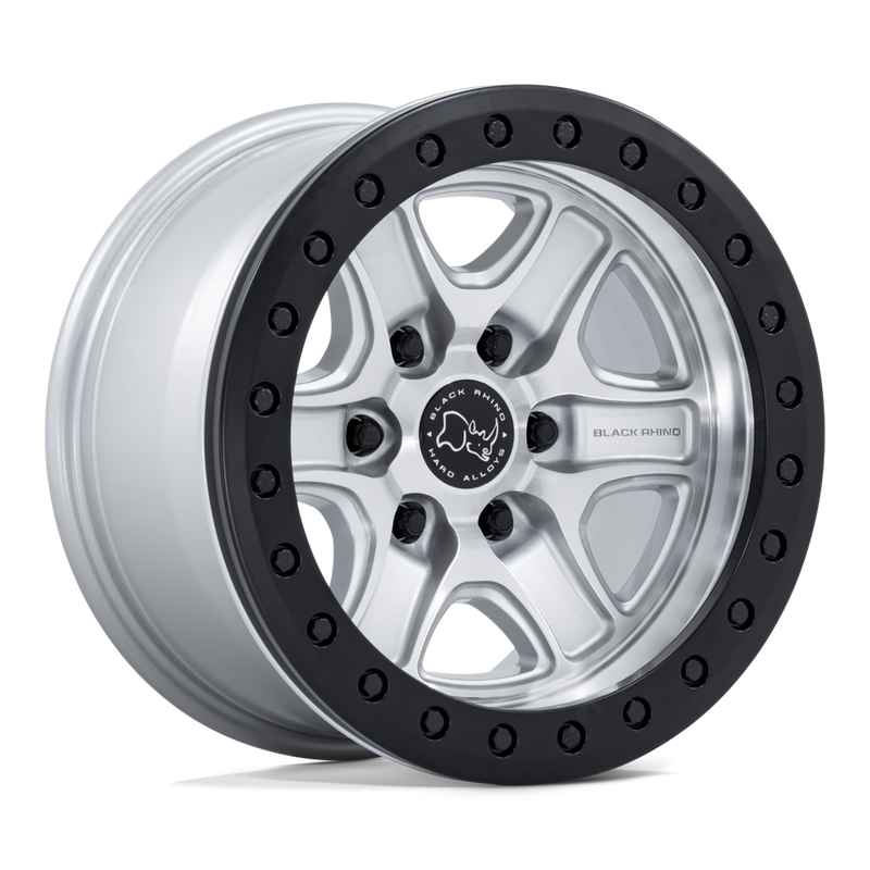 Black Rhino - BR200 ECHO TRAIL LOCK BEADLOCK - Silver - Hyper Silver W/ Machined Face - 17" x 8.5", 0 Offset, 6x135 (Bolt pattern), 87.10mm HUB