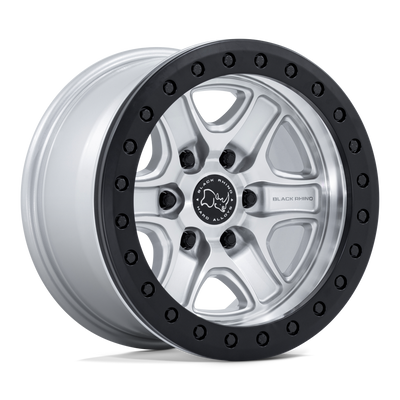 Black Rhino - BR200 ECHO TRAIL LOCK BEADLOCK - Silver - Hyper Silver W/ Machined Face - 17" x 8.5", 25 Offset, 6x139.7 (Bolt pattern), 106.10mm HUB