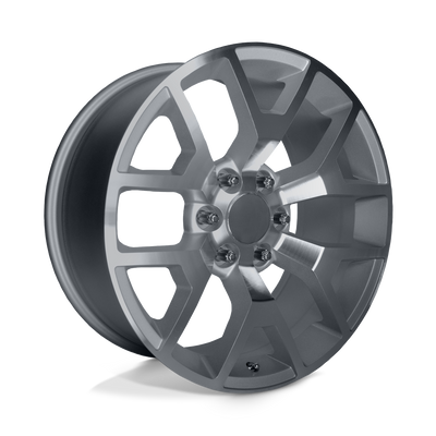 OE Creations - PR169 - Silver - SILVER WITH MACHINED SPOKES - 20" x 9", 27 Offset, 6x139.7 (Bolt Pattern), 78.1mm HUB