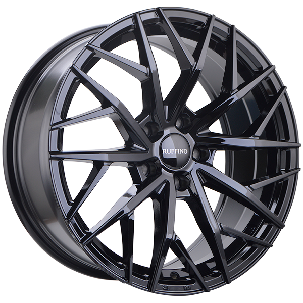 Ruffino Wheels - Atrax - Black - Gloss Black - 19" x 8.5", 35 Offset, 5x114.3 (Bolt Pattern), 73.1mm HUB