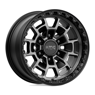 KMC Wheels - KM718 SUMMIT - Black - SATIN BLACK WITH GRAY TINT - 17" x 8.5", 0 Offset, 6x139.7 (Bolt Pattern), 106.1mm HUB
