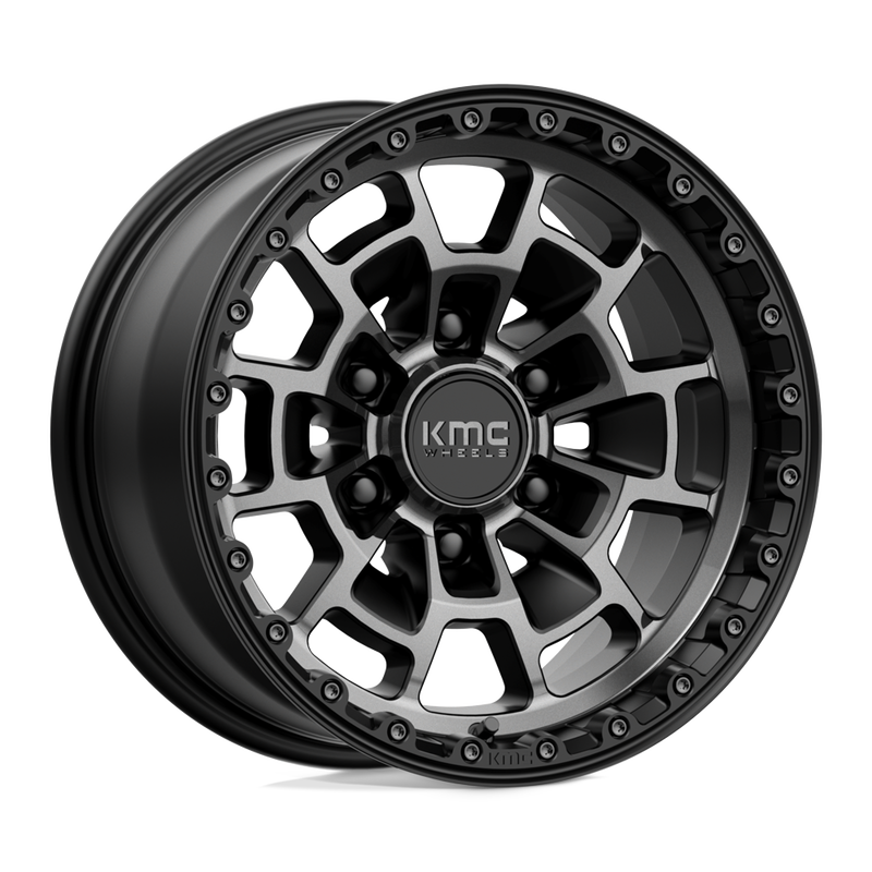 KMC Wheels - KM718 SUMMIT - Black - SATIN BLACK WITH GRAY TINT - 17" x 8.5", 0 Offset, 6x139.7 (Bolt Pattern), 106.1mm HUB