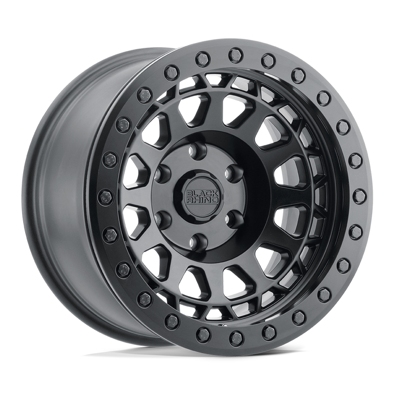 Black Rhino - PRIMM - Black - MATTE BLACK WITH BRASS BOLTS - 17" x 8.5", -38 Offset, 8x170 (Bolt Pattern), 125.1mm HUB