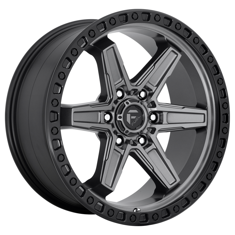 Fuel - D698 KICKER - Gunmetal - MATTE GUN METAL BLACK BEAD RING - 18" x 9", 1 Offset, 6x139.7 (Bolt Pattern), 106.1mm HUB