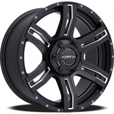 KranK Off-road - Caliper - Black - Gloss Black Milled - 18" x 9", 10 Offset, 6x135/139.7 (Bolt Pattern), 108mm HUB