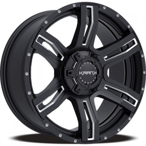 KranK Off-road - Caliper - Black - Gloss Black Milled - 18" x 9", 10 Offset, 6x135/139.7 (Bolt Pattern), 108mm HUB