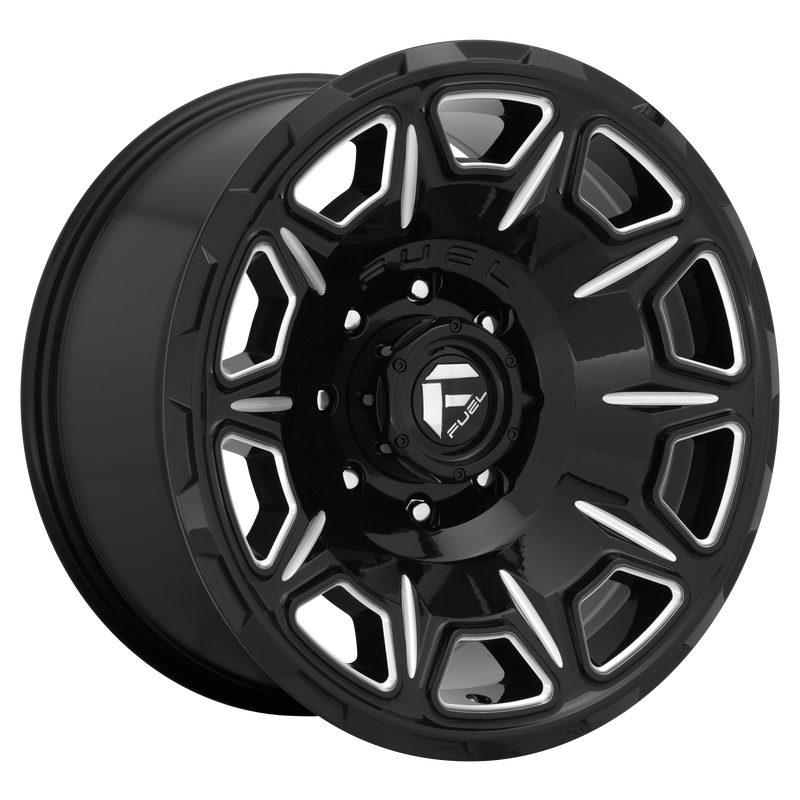 Fuel - D688 VENGEANCE - Black - GLOSS BLACK MILLED - 20" x 10", -18 Offset, 8x180 (Bolt Pattern), 124.2mm HUB