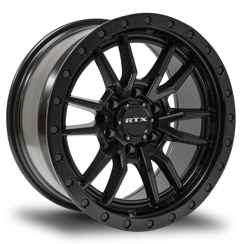 RTX Wheels - Wolf - Black - Satin Black - 18" x 9", 10 Offset, 6x135 (Bolt Pattern), 87.1mm HUB