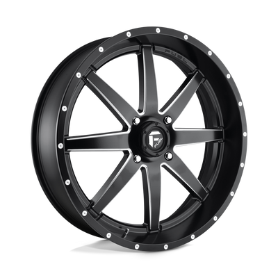 Fuel UTV - D538 MAVERICK - Black - MATTE BLACK MILLED - 24" x 7", 13 Offset, 4x156 (Bolt Pattern), 132mm HUB