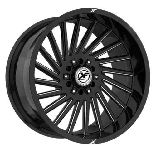 XF Off-Road - XF-239 - Black - Gloss Black Milled - 20" x 9", 12 Offset, 8x165.1/170 (Bolt pattern), 125.2mm HUB