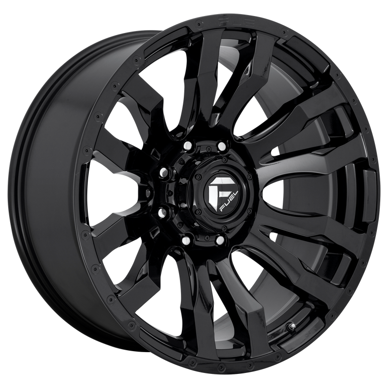 Fuel - D675 BLITZ - Black - GLOSS BLACK - 17" x 9", -12 Offset, 8x180 (Bolt Pattern), 124.2mm HUB