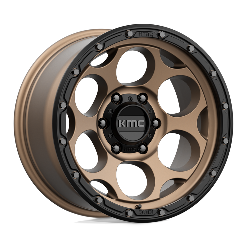 KMC Wheels - KM541 DIRTY HARRY - Bronze - MATTE BRONZE WITH BLACK LIP - 17" x 9", -12 Offset, 6x139.7 (Bolt Pattern), 106.1mm HUB
