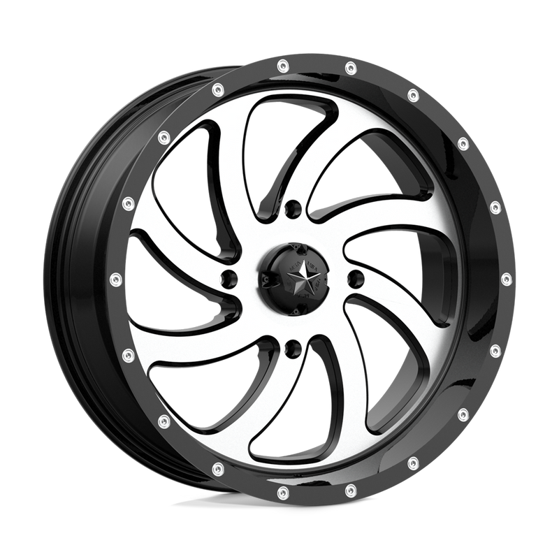 MSA Offroad Wheels - M36 SWITCH - Black - MACHINED GLOSS BLACK - 22" x 7", 0 Offset, 4x137 (Bolt Pattern), 112.1mm HUB