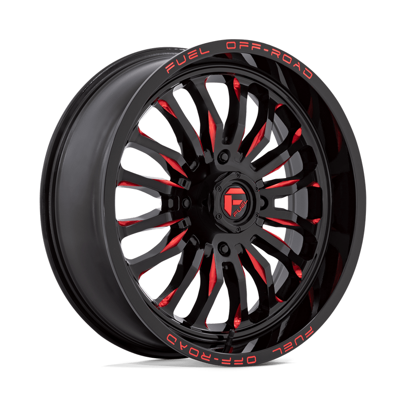 Fuel UTV - D822 ARC UTV - Black - GLOSS BLACK MILLED RED - 20" x 7", 13 Offset, 4x156 (Bolt Pattern), 132mm HUB