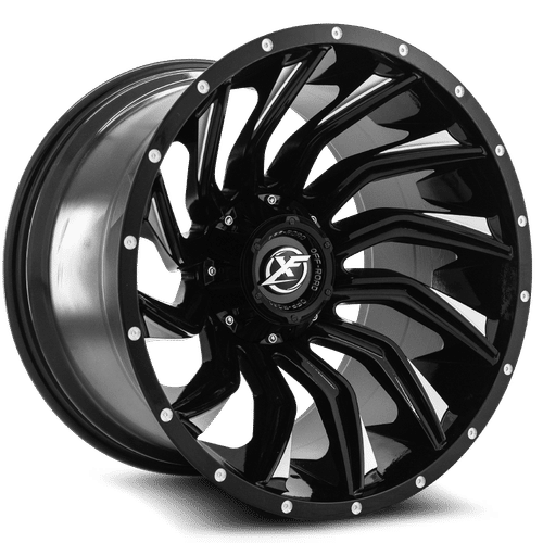 XF Off-Road - XF-224 - Black - Gloss Black Milled - 20" x 10", -24 Offset, 5x127/139.7 (Bolt pattern), 78.1mm HUB