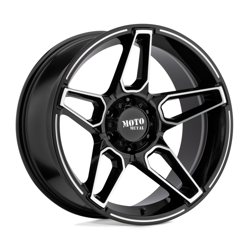 Moto Metal - MO994 FANG - Black - Gloss Black Machined - 20" x 9", 0 Offset, 6x139.7 (Bolt Pattern), 106.1mm HUB
