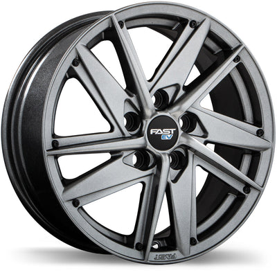 Fast Wheels - EV01 - Grey - Titanium - 19" x 8", 45 Offset, 5x112 (Bolt Pattern), 57.1mm HUB