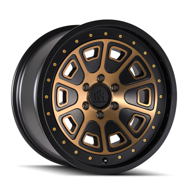 Mayhem - FLAT IRON - Black - MATTE BLACK WITH BROZNE TINT - 18" x 9", 0 Offset, 6x120 (Bolt Pattern), 66.9mm HUB