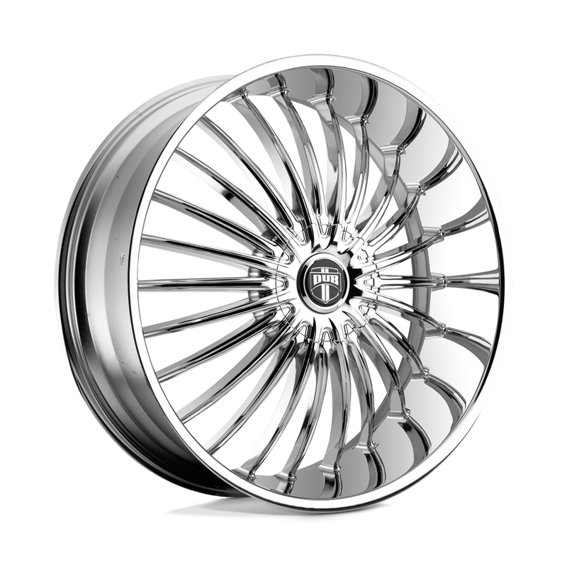 DUB - S140 SUAVE - Polished - CHROME PLATED - 24" x 9.5", 15 Offset, 5x115/120.65 (Bolt Pattern), 72.6mm HUB