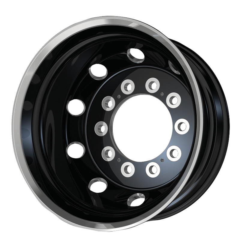 ATX - AO404 JOURNEY - Gunmetal - SATIN BLACK WITH POLISHED LIP - REAR OUTER - 23" x 14", -165 Offset, 10x285.75 (Bolt Pattern), 220.1mm HUB