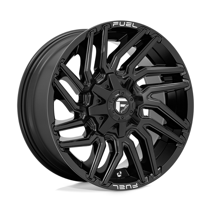 Fuel - D776 TYPHOON - Black - GLOSS BLACK - 20" x 10", -18 Offset, 8x180 (Bolt Pattern), 124.2mm HUB