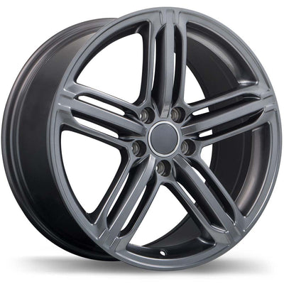 Replika - R133A - Gunmetal - Gloss Gunmetal - 19" x 8.5", 35 Offset, 5x112 (Bolt Pattern), 66.5mm HUB