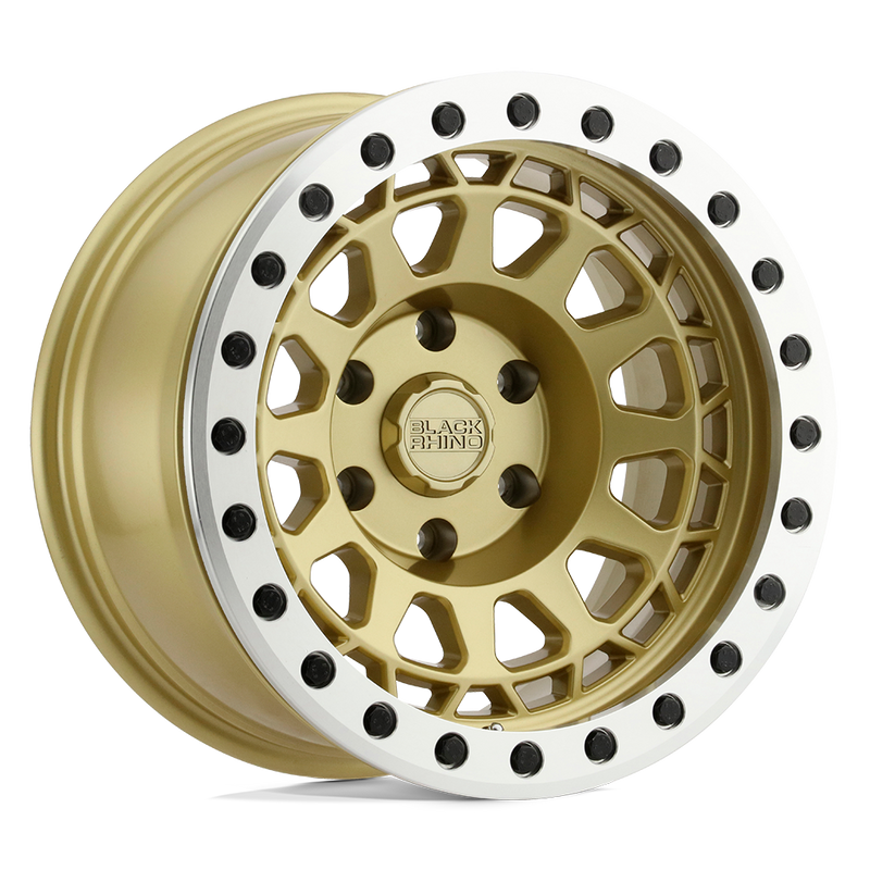 Black Rhino - PRIMM - Gold - MATTE GOLD WITH MACHINED RING - 17" x 8.5", -38 Offset, 5x114.3 (Bolt Pattern), 71.5mm HUB