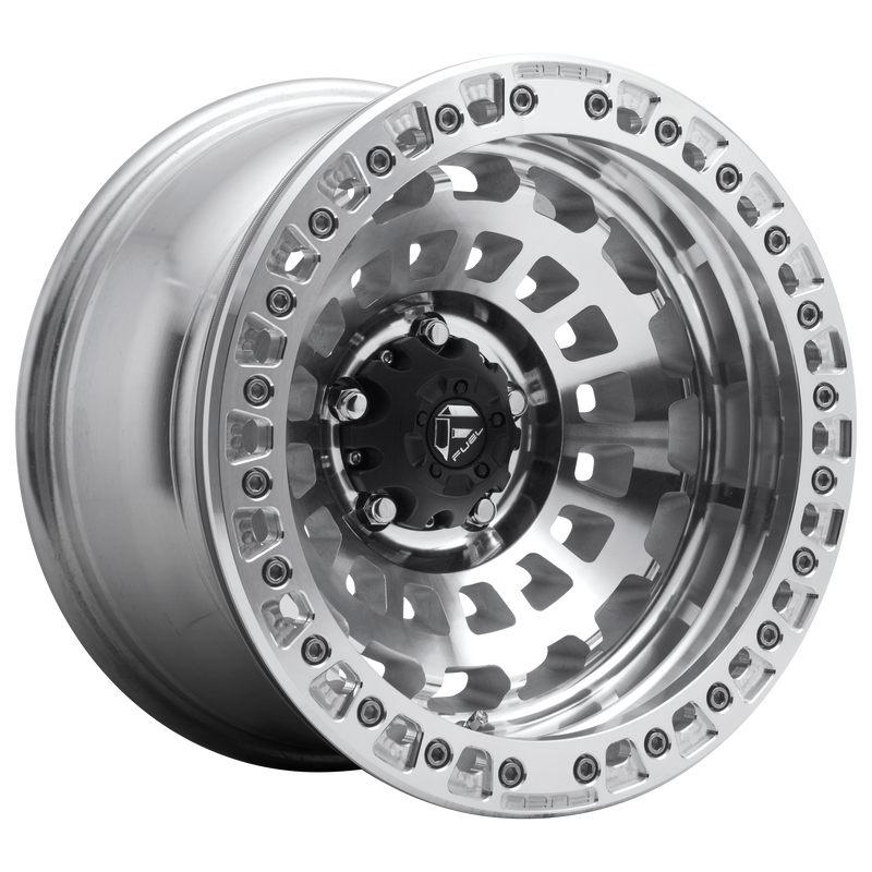 Fuel - D102 ZEPHYR BEADLOCK - Silver - GLOSS MACHINED - 17" x 9", -15 Offset, 5x127 (Bolt Pattern), 71.5mm HUB