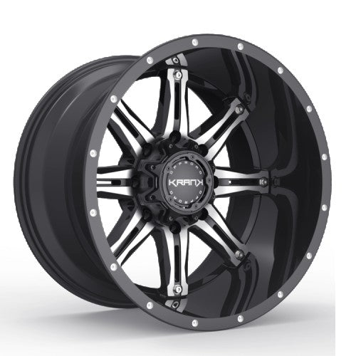 KranK Off-road - Shaft - Black - Gloss Black Machined - 17" x 9", 18 Offset, 6x135/139.7 (Bolt Pattern), 108mm HUB