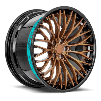 Sentali - SB1 - Black - Gloss Black Lip / Gloss Bronze Centre - 22" x 10.5", 25 Offset, 5x112 (Bolt pattern), 66.6mm HUB