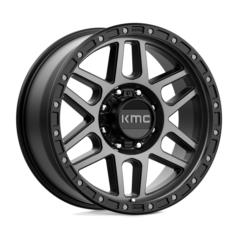 KMC Wheels - KM544 MESA - Black - SATIN BLACK WITH GRAY TINT - 20" x 9", 18 Offset, 8x170 (Bolt Pattern), 125.1mm HUB