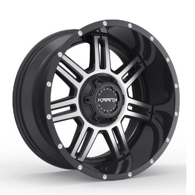 KranK Off-road - Force - Black - Gloss Black Machined - 20" x 10", -24 Offset, 5x127/139.7 (Bolt Pattern), 77.8mm HUB