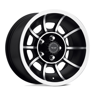 American Racing Vintage - VN47 VECTOR - Black - SATIN BLACK MACHINED - 15" x 7", 0 Offset, 5x114.3 (Bolt Pattern), 86mm HUB