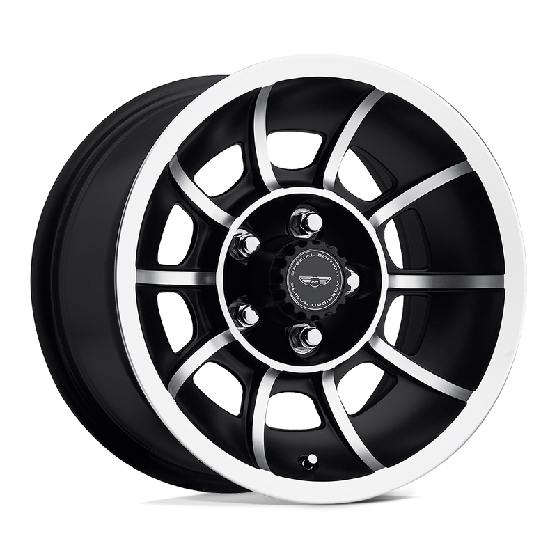 American Racing Vintage - VN47 VECTOR - Black - SATIN BLACK MACHINED - 15" x 7", 0 Offset, 5x114.3 (Bolt Pattern), 86mm HUB