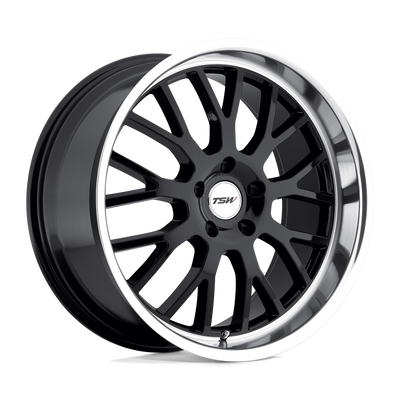 TSW Wheels - TREMBLANT - Black - Gloss Black with Mirror Cut Lip - 20" x 10", 25 Offset, 5x120 (Bolt Pattern), 76.1mm HUB