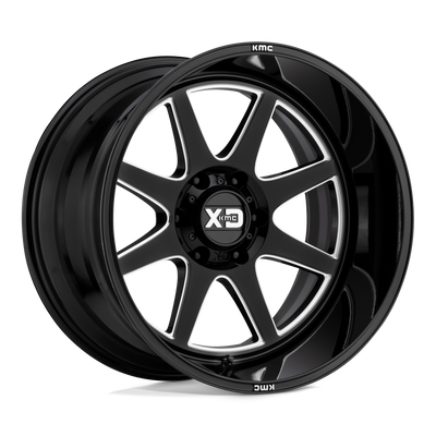 XD Series - XD844 PIKE - Black - GLOSS BLACK MILLED - 20" x 10", -18 Offset, 5x127 (Bolt Pattern), 71.5mm HUB