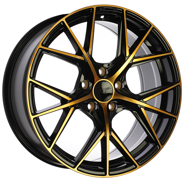 Dai Alloys - A-Spec - Black - Gloss Black - Machined Face - Bronze Face - 18" x 8", 45 Offset, 5x114.3 (Bolt Pattern), 67.1mm HUB