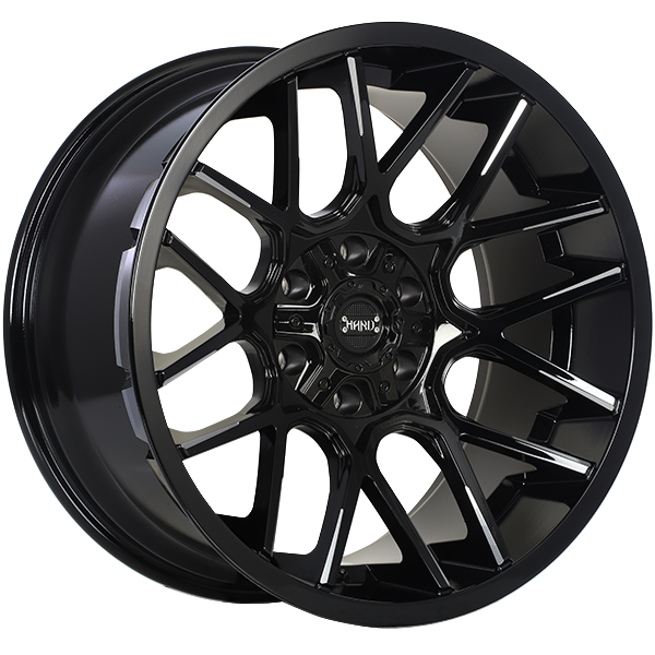 Ruffino HARD - Tactical - Black - Gloss Black - Milled Edge - 20" x 10", -12 Offset, 6x135/139.7 (Bolt Pattern), 87.1mm HUB