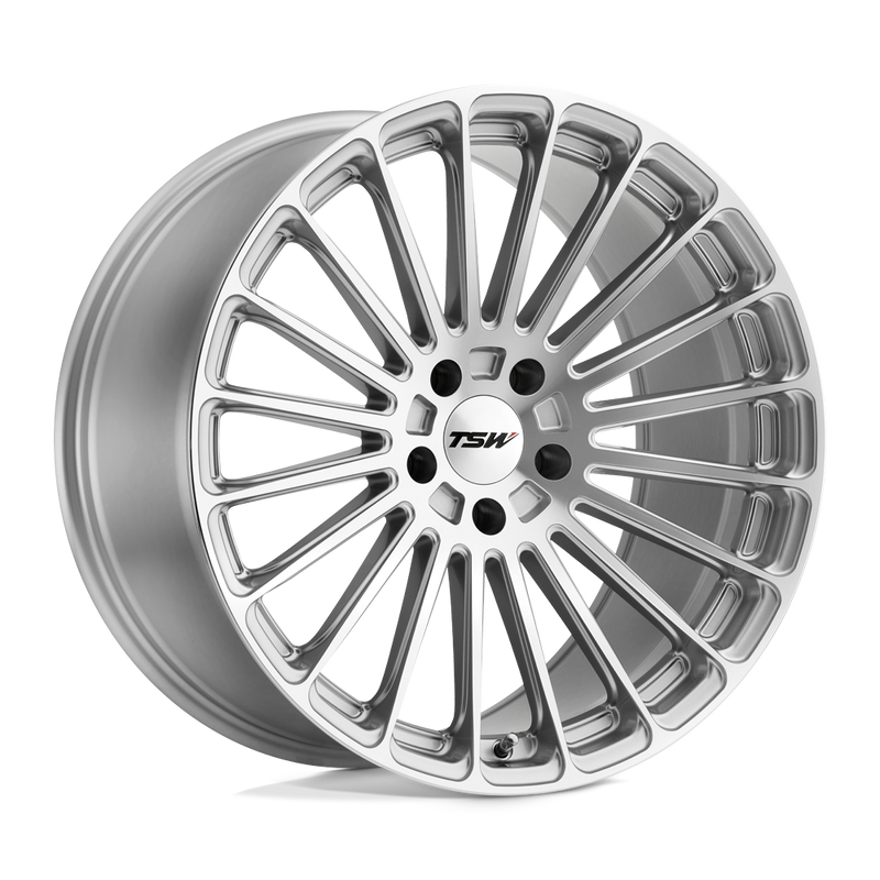 TSW Wheels - TURBINA - Gunmetal - Titanium Silver with Mirror Cut Face - 22" x 9.5", 20 Offset, 5x112 (Bolt Pattern), 66.6mm HUB
