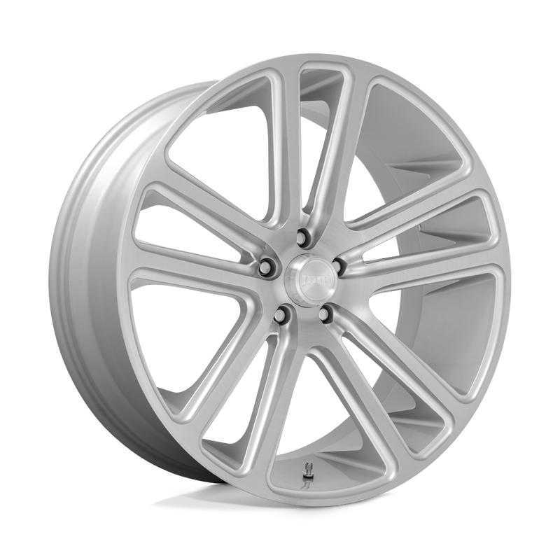 DUB - S257 FLEX - Silver - GLOSS SILVER BRUSHED FACE - 24" x 10", 10 Offset, 5x127 (Bolt Pattern), 78.1mm HUB