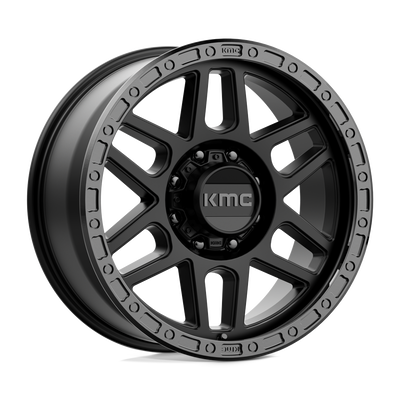 KMC Wheels - KM544 MESA - Black - SATIN BLACK WITH GLOSS BLACK LIP - 20" x 9", 18 Offset, 8x165.1 (Bolt Pattern), 125.1mm HUB
