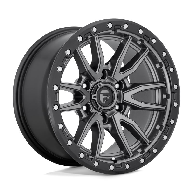 Fuel - D680 REBEL - Gunmetal - MATTE GUN METAL BLACK BEAD RING - 20" x 10", -18 Offset, 5x139.7 (Bolt Pattern), 78.1mm HUB