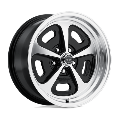 American Racing Vintage - VN501 500 MONO CAST - Black - GLOSS BLACK MACHINED - 17" x 9", 0 Offset, 5x114.3 (Bolt Pattern), 72.6mm HUB