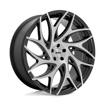 DUB - S260 G.O.A.T. - Black - BRUSHED FACE WITH GLOSS BLACK DARK TINT SPOKES - 26" x 10", 25 Offset, 5x139.7 (Bolt Pattern), 78.1mm HUB