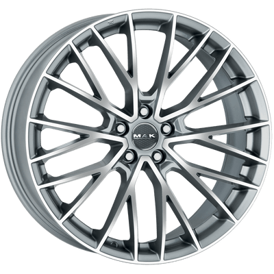 Mak Wheels - SPECIALE-D - Gunmetal - GRAPHITE MIRROR FACE - 20" x 9.5", 41 Offset, 5x112 (Bolt Pattern), 66.6mm HUB