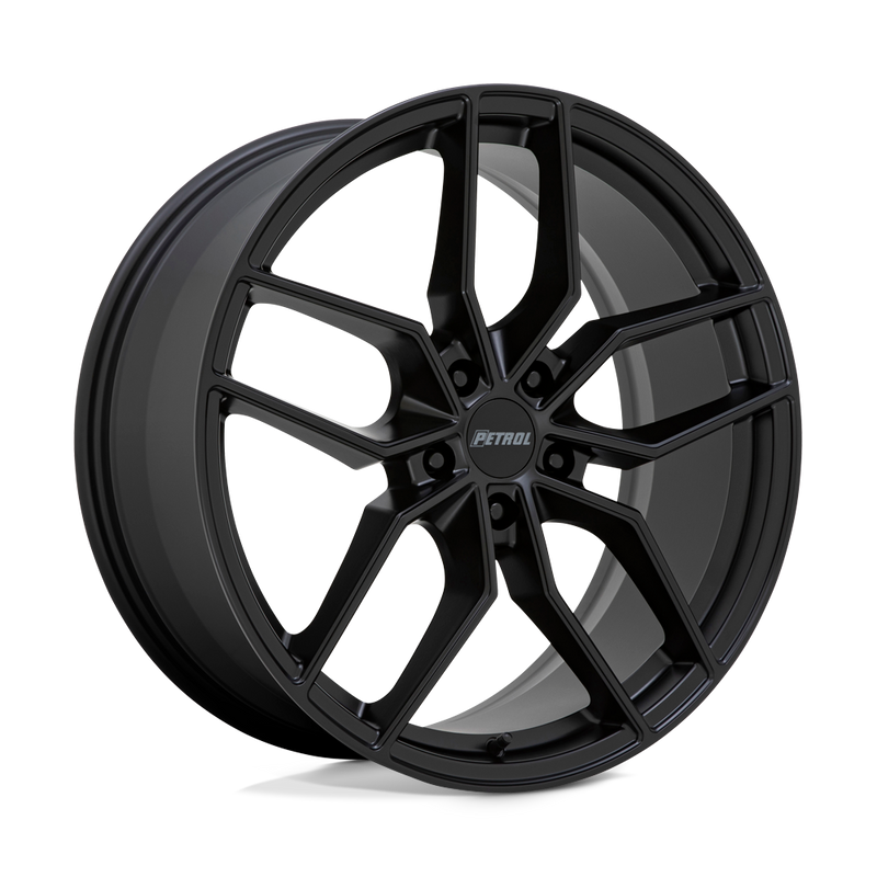 Petrol Wheels - P5C - Black - MATTE BLACK - 18" x 8", 40 Offset, 5x114.3 (Bolt Pattern), 76.1mm HUB